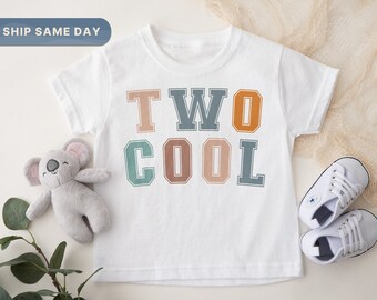 Two Cool Toddler Shirt • 2nd B-day T-Shirt • Retro Birthday Party Kids Clothes •Retro 2nd Birthday T-Shirt •Turning 2 Toddler Shirt (CA-B77)