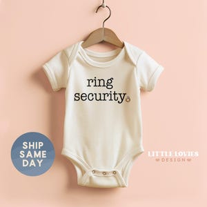 Ring Security Onesie®, Ring Security Proposal Baby Bodysuit, Wedding Party Gift For Baby, Wedding Announcement Gift, (CA-WED86)