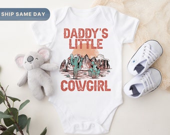 Daddy's Little Cowgirl Onesie® , Country Girl Body , Western Theme Onesie® , Succulents Onesie® , Cadeau de la fête des Pères , (CA-963)