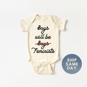 Boys Will Be Feminist Shirt, Gender Equality Tee, Female Empowerment Clothes, Little Feminist Toddler Outfit, CA-WOM87 image 4