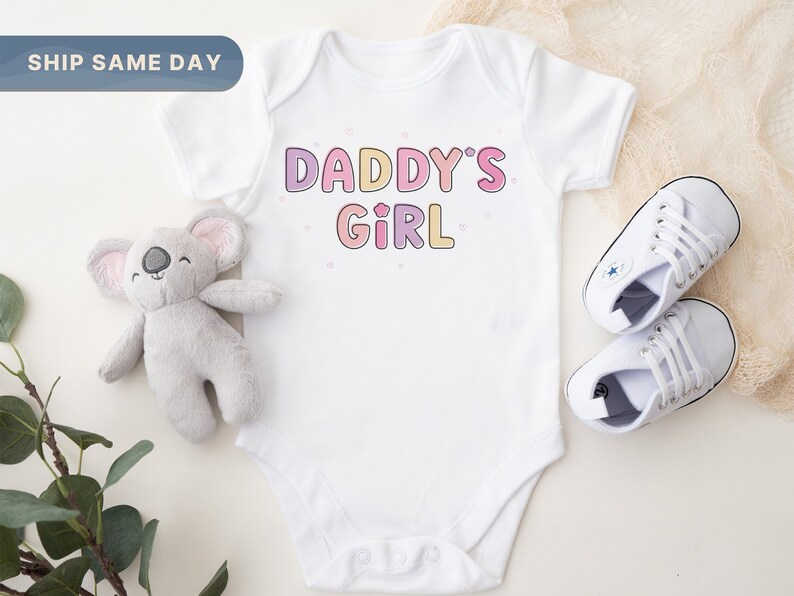 Daddy's Girl Onesie® Cute Papa's Girl Bodysuit Newborn Baby's Apparel Minimalist Dads Baby Outfit CA-812 image 1