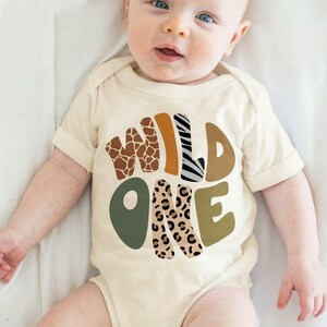 Wild One Onesies® Brand, One Year Old Safari Bodysuit, First Birthday Onesie®, Baby's 1st Birthday Gift, (CA-B69) image 2