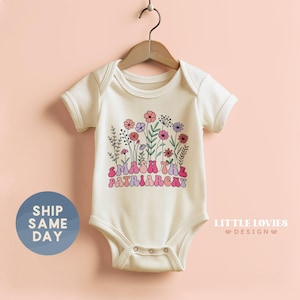 Smash The Patriarchy Onesie®, Womens Right Apparel, Little Feminist Baby Bodysuit, Floral Gender Equality Apparel, (CA-WOM42)