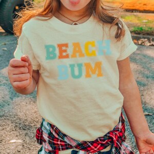 Cute Beach Bum Kids Shirt, Vintage Beach Crew Toddler Shirt, Beach Vacay Kids Clothing, Trendy Beach Toddler T-shirt (CA-SUMM72) image 2