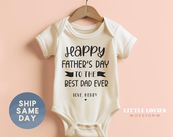 Funny Father's Day Baby Outfit, Personalized Father's Day Onesies® Brand, Daddy's First Father's Day Gift, Baby Shower Gift(CA-D118)