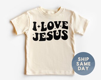 I Love Jesus Shirt, Christian Toddler T-Shirt, Church Shirt, Inspirational Baby Bodysuit, Faith Kids Shirt, Bible Verse Shirt, (CA-REL18)