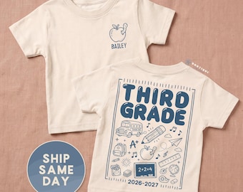 Personalized Third Grade Shirt | Back to School Kids Tee (FBL-S2 THIRD GRADE)