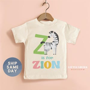 Personalized Kids Initial Shirt, Back To School Tees With Toddler Name, School Spirit Apparel, Custom Animal Kids Tee, (CA-S55)