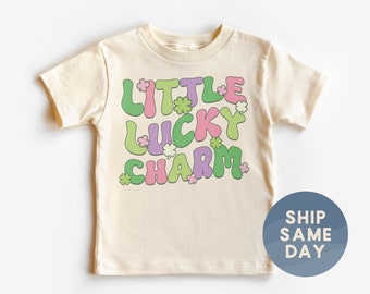 Retro Little Lucky Charm Toddler Shirt, Funny St Patrick's Day Shirt, Irish Kids Shirt, Holiday Toddler Gift, (CA-PAT60)