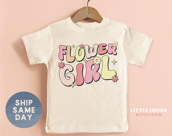 Flower Girl SHirt, Wedding Party Gift For Girl Kid, Floral Flower Girl Proposal Apparel, Wedding Party Tee, Getting Ready Outfit, (CA-WED59)