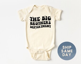 The Big Brothers Department Baby Onesies® Brand, Coming Home Outfit, New Parent Gift, Cute Baby Shower Gift, (CA-TRE42)