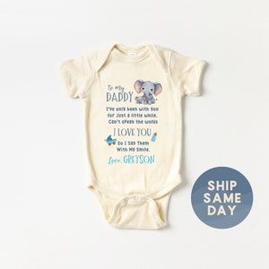 Custom Our First Father's Day Onesie® •Father's Day Gift For Newborn Baby •Baby Announcement Clothing •Personalized Baby Bodysuit •(CA-D20)