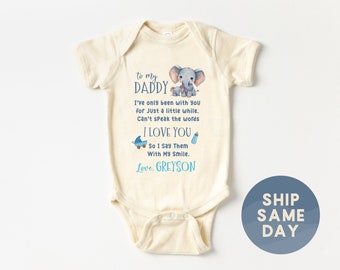 Custom Our First Father's Day Onesie® •Father's Day Gift For Newborn Baby •Baby Announcement Clothing •Personalized Baby Bodysuit •(CA-D20)