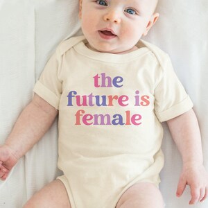 The Future Is Female Onesie®, Gender Equality Baby Bodysuit, International Women's Day Clothes, Newborn Social Justice Gift, (CA-WOM55) afbeelding 2