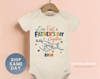 Personalized First Father's Day Baby Onesies® Brand | Custom Daddy and Baby Bodysuit | New Dad Gift 2025 (CA-D120)