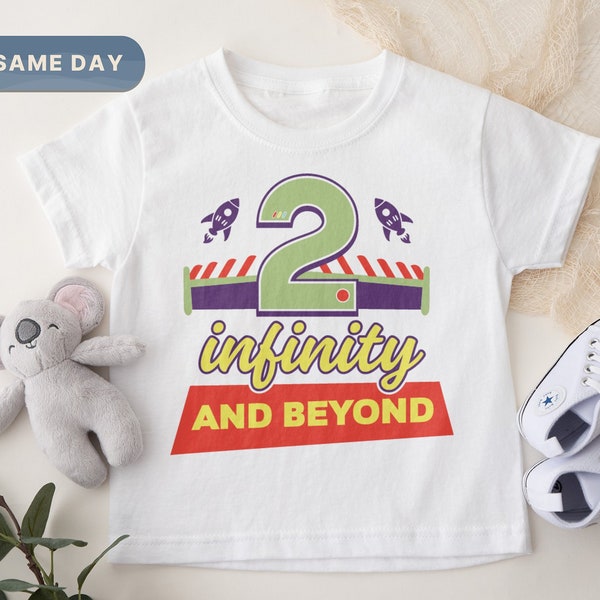 Camiseta para niños pequeños Two Infinity and Beyond • Camiseta de cumpleaños de Toy Story • Camiseta de cumpleaños de Woody • Camiseta de cumpleaños de Buzz • Camisetas de Toy Story (CA-B41)