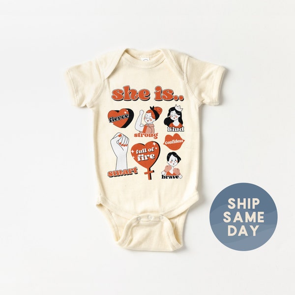 She Is Strong Onesie®, Women's Rights Apparel, Women Empowerment Baby Bodysuit, International Womens Day Gift, (CA-WOM89)