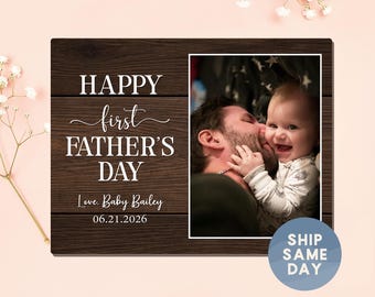 Personalized First Fathers Day Gift | Custom Photo Frame New Dad | New Dad Keepsake from Baby (BO-DAD15)