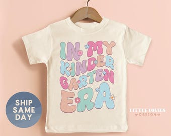 In My Kindergarten Era Shirt, Floral First Day Of School T-Shirt, Hello Kindergarten Clothes, Back To School Gifts, (CA-S51)