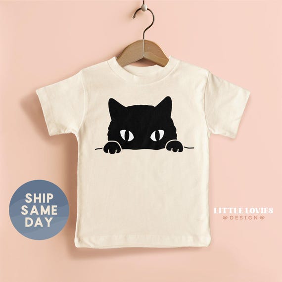 Cute Black Cat Toddler Tee, Toddler Halloween Shirt, Halloween Cat Shirt, Cute Halloween Toddler Outfit, Toddler Fall Shirt (CA-HAL66)