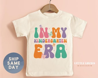 Kindergarten Era Toddler Shirt, Cute Toddler Back to School Shirt, Retro Kids Tee, Colorful School Outfit, Custom Kids Clothes(CA-S97)