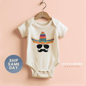 Cinco de Mayo Baby Bodysuit, Mexican Fiesta Baby Outfit, Cute Sombrero Baby Shower Gift, Baby Gender Neutral Bodysuit(CA-CDM61)