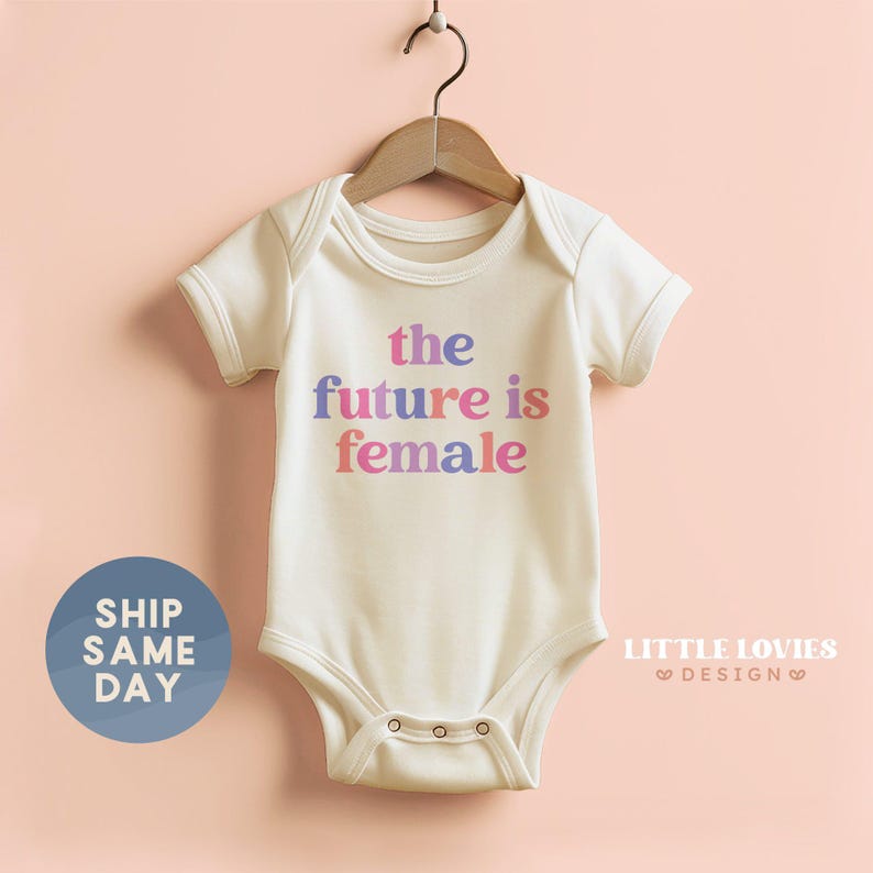 The Future Is Female Onesie®, Gender Equality Baby Bodysuit, International Women's Day Clothes, Newborn Social Justice Gift, (CA-WOM55) afbeelding 1