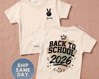 Personalized Back to School Shirt 2026 | Custom Name Kids Tee(FBL-S1)