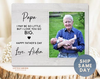 Personalized Father’s Day Photo Boards Gift For Papa From Grandkids, Custom Photo & Message Plaque, Grandfather Keepsake Sign(BO-DAD2)