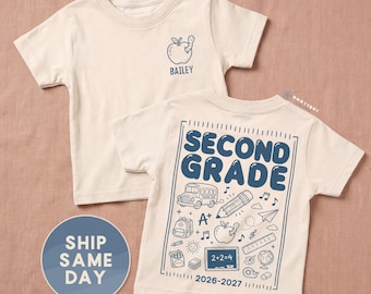 Personalized Second Grade Kids Shirt | Back to School Kids Tee (FBL-S2 SECOND GRADE)