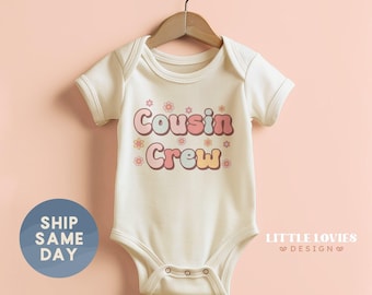 Cousin Crew Floral Onesie® , Cute Cousin Baby Onesie® , Cousin Love Baby Onesie® , Gift For Cousin , New To The Cousin Crew Onesie® (CA-751)