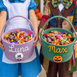 Personalized Halloween Boo Basket for Kids | Custom Name Trick-or-Treat Bag for Toddlers image 8