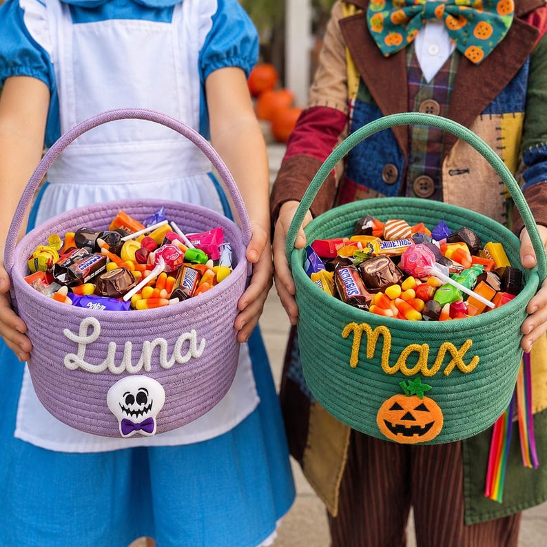 Personalized Halloween Boo Basket for Kids | Custom Name Trick-or-Treat Bag for Toddlers image 8