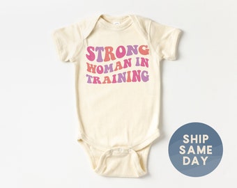 Strong Woman In Training Onesie®, Feminist baby Bodysuit, Girl Power Gift For Newborn, International Womens Day Gift, (CA-WOM94)