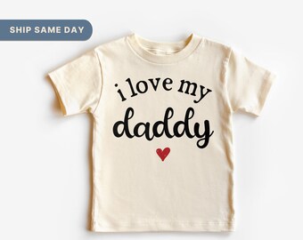 Ich liebe meinen Papa Shirt, Valentinstag Geschenk für Kleinkind, Papas Mädchen Valentinstag Geschenk, (CA-VAL37)