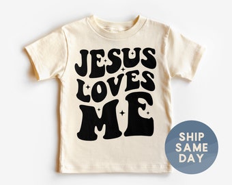 Jesus Loves Me Shirt, Catholic Kids Kids Shirt, Faith Baby Bodysuit, Religious Shirt, Christian Kids Shirt, Toddler Church Tees, (CA-REL10)