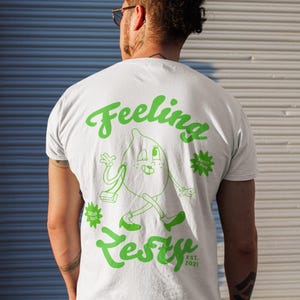 Feeling Zesty Men & Women&#39;s Vintage Tshirt | Lime Green | Sustainable and Size Inclusive