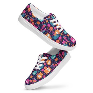 Cute animal characters - Women’s lace-up canvas shoes