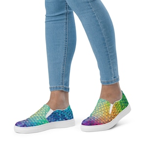 Women’s slip-on canvas shoes - Neon pattern