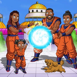 Scatena il tuo amore per i Saiyan: ritratto anime DBZ personalizzato - regalo perfetto per lui, fidanzato, marito o partner - opera d'arte digitale personalizzata