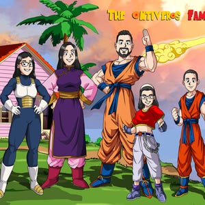 Ritratto di famiglia DBZ personalizzato - Poster anime personalizzato