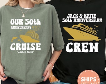 Custom Anniversary Cruise T-Shirt - Cruise Couples Shirt - Wedding Anniversary Vacation Tee - Anniversary Cruise Shirt - Comfort Colors