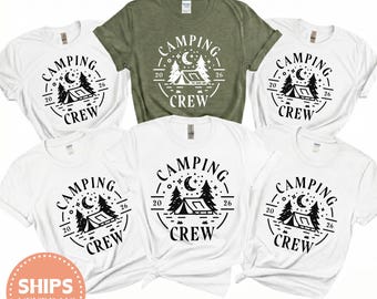 Camping Crew 2026 Shirt, Matching Family Vacation Tee, Campfire Lover Gift, Girls Weekend Trip Tshirt, Custom Outdoors Group Apparel