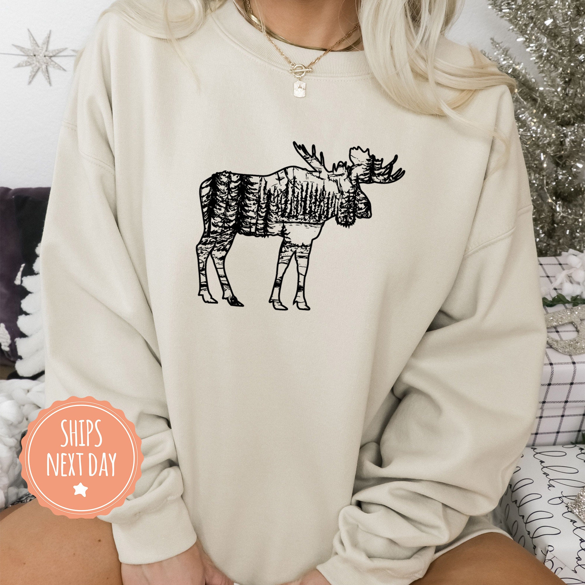 Moose Sweatshirt - Moose Hoodie - Wildlife Sweater - Nature