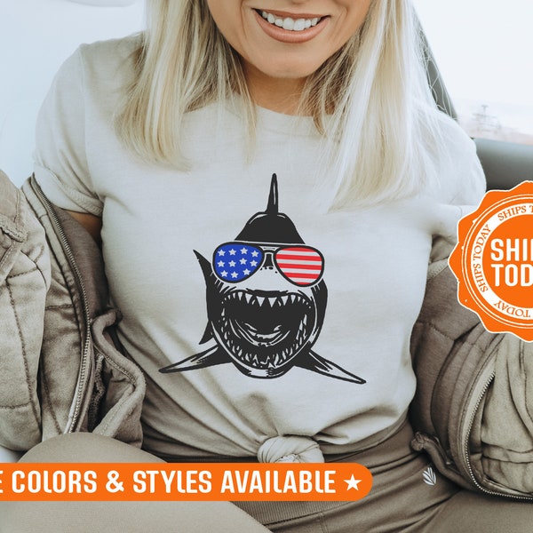 4th of july shark shirt