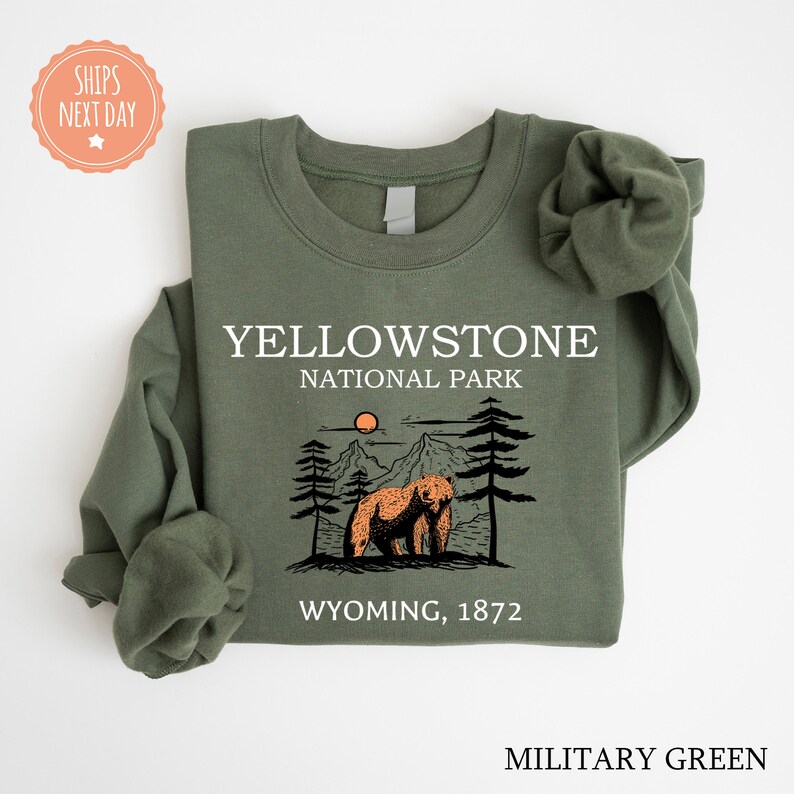 Yellowstone National Park Sweatshirt - Yellowstone National Park Hoodie - Family Vacation Sweater - Yellowstone Crewneck - Vacation Hoodie image 6