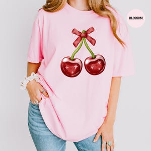 Cherry T-Shirt - Cherry Shirt - Coquette Shirt - Cute Cherry Tee - Cherry Coquette Shirt - Gift for Friend - Cherry Lover - Comfort Colors