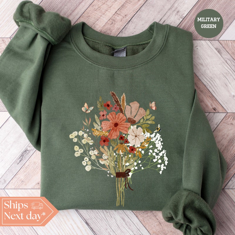 Hoodie with floral sleeves main image 0