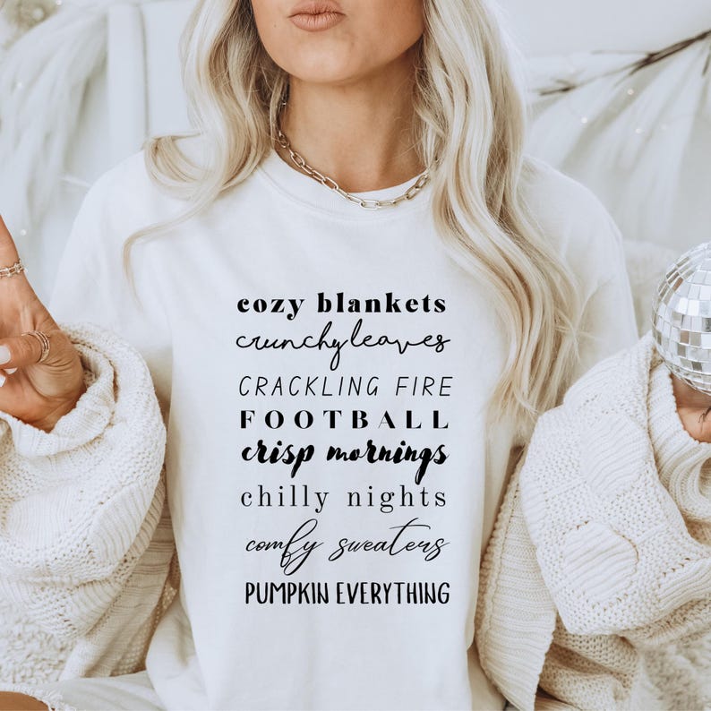 Cozy Blankets Crunchy Leaves Sweatshirt Fall Lists Hoodie Fall Crewneck