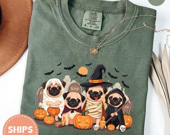 Halloween Dog T-Shirt - Halloween Ghost Dog Shirt - Retro Spooky Season - Ghost Dog Tee - Halloween Gift - Ghost Dog Shirt - Comfort Colors
